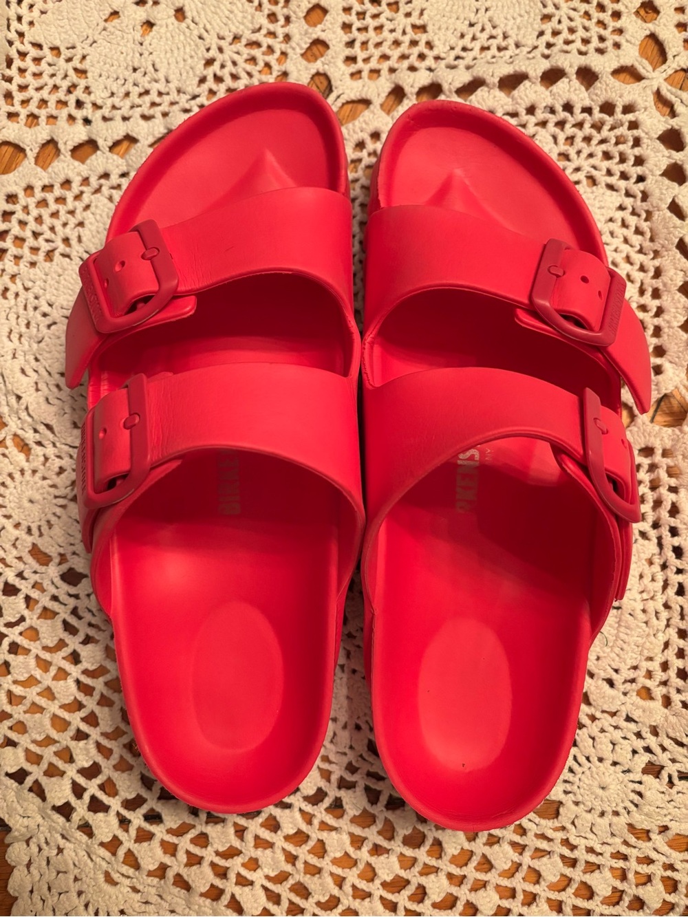 Birkenstock Red Two-Strap EVA Sandals